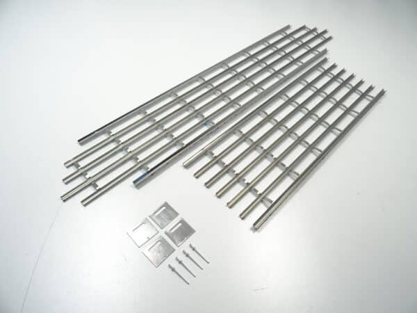 radiator grill set stainless steel 74 - 85 EURO / US Fiat 124 Spider