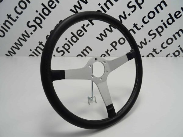 leather steering wheel spokes matt silver Fiat 124 Spider