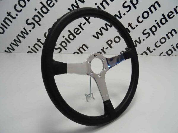 leather steering wheel 38cm polished spokes Fiat 124 Spider