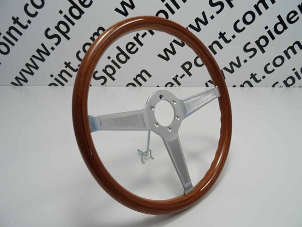 wood steering wheel 39 cm engraved spokes Fiat 124 Spider