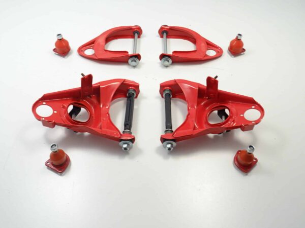 control arm set 4-pieces high performance polyurethane bushings Fiat 124 Spider