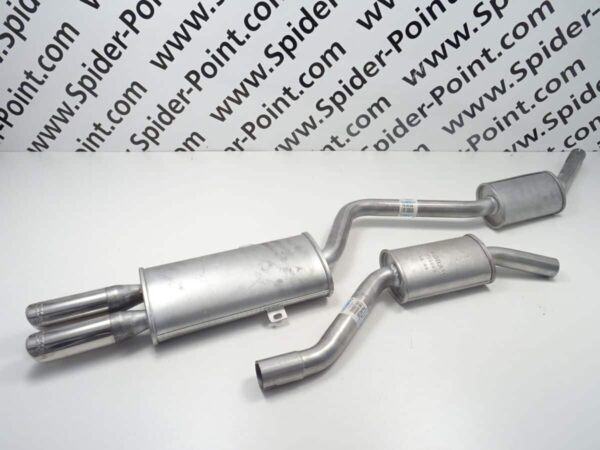 exhaust system steel org. Abarth *CSA 2-piece front / rear silencer !!Double tailpipe!! Fiat 124 Spider