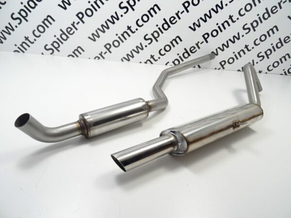 Exhaust system stainless steel 68-79 2-piece 60mm tailpipe Fiat 124 Spider