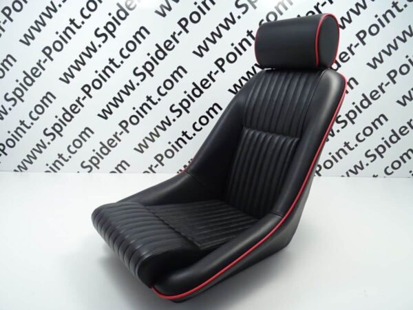 seat Abarth fabric/vinyl black/red Fiat 124 Spider